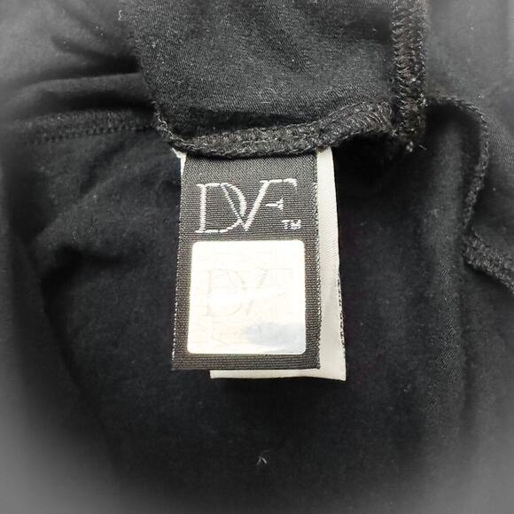 DVF Diane Von Furstenberg Turtle Snap Turtleneck Cotton Blend Dress Black Size L - Picture 3 of 8